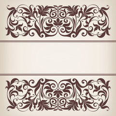 vintage border frame decorative ornate calligraphy vector