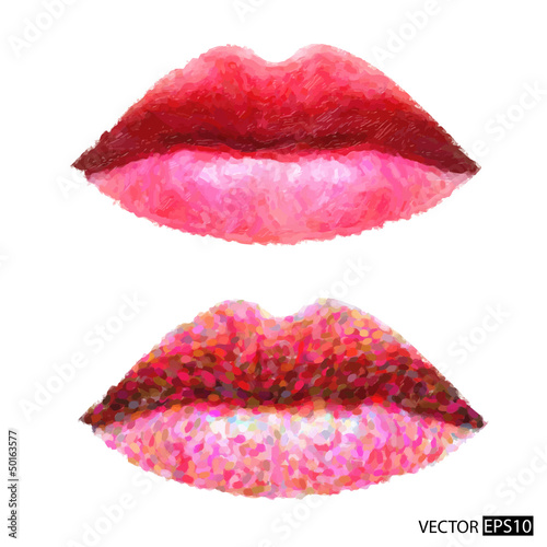 Nowoczesny obraz na płótnie Abstract vector womans lips.
