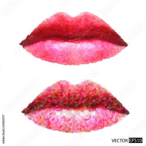 Naklejka na kafelki Abstract vector womans lips.