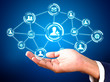 © vinzstudio - Business hand showing digital virual of social technology