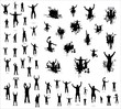 Set of poses from fans for sports championships