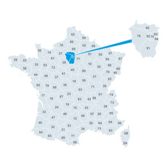 Carte de France Vecteur Vectoriel Département