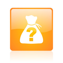 Poster - riddle orange square glossy web icon