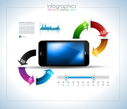 Infographic design template with paper tags
