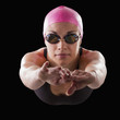 © Mike Kemp/Blend Images - Caucasian swimmer in swim cap and goggles