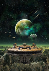 Wall Mural - alien planet - computer artwork