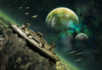 Wall Mural - alien planet - computer artwork