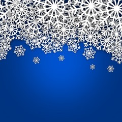 Snowflakes on blue background