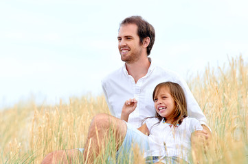 Wall Mural - cute parent and child