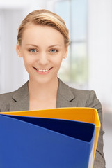 Poster - woman with folders