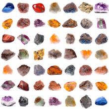 Mineral Collection Isolated On A White Background
