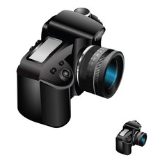 Poster - Vector digital camera on white background
