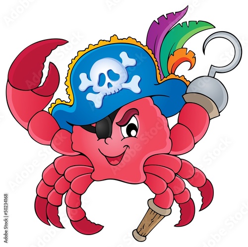 Naklejka dekoracyjna Pirate crab theme image 1