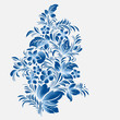blue flower ornament, gzhel russian style