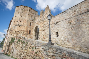 old entrance at the village, montefiore dell'aso, italy