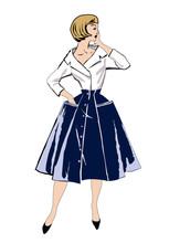 Fashion Dressed Woman (1950's 1960's Style) Retro Fashion Party.