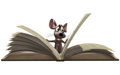 Mouse reading book