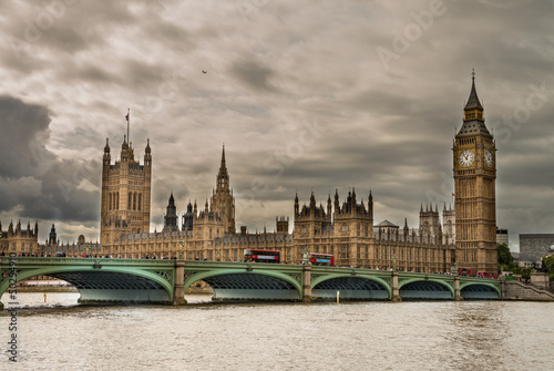 Naklejka na szybę London. Wonderful view of Westminster bridge with Big Ben and Ho