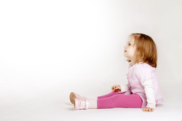 little girl looking up