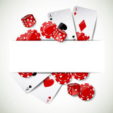Fototapeta Dmuchawce - Vector Illustration of a Background with Casino Elements