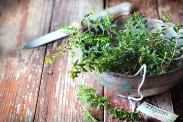 Bowl of fresh thyme