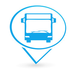 Poster - transports en commun sur signet bleu