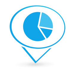 Fototapete - statistiques camembert sur signet bleu