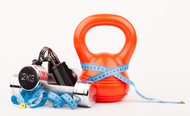 fitness equipment isolated on white