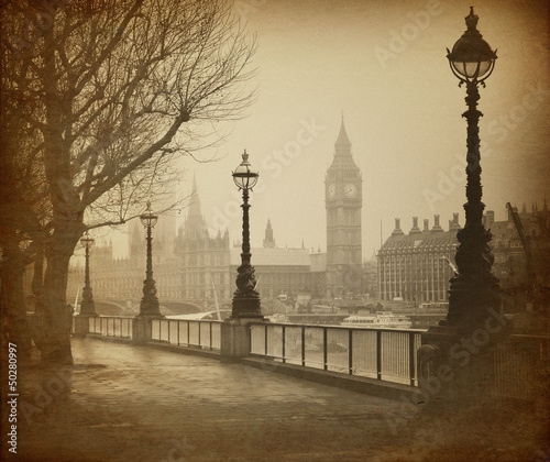 vintage-retro-zdjecie-big-bena-houses-of-parliament-londyn