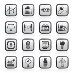  electricity, power and energy icons - vector icon set