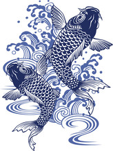 日本画調の鯉