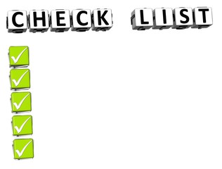 Leinwandbilder - 3D Check List Button Click Here Block Text