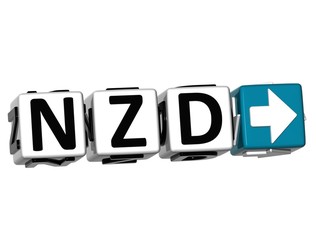 Aufkleber - 3D New Zeland Dollar Currency NZD Button Click Here Block Text