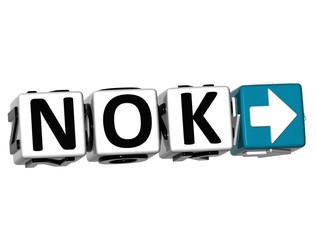 Poster - 3D Norwegian Krone Currency NOK Button Click Here Block Text