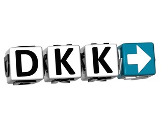 Poster - 3D Danish Krone Currency DKK Button Click Here Block Text