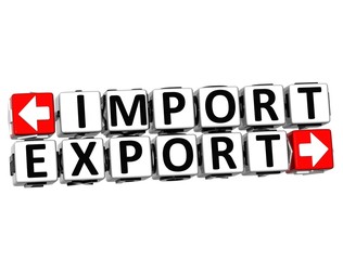 Poster - 3D Import Export Button Click Here Block Text