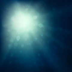 Wall Mural - blue burst - abstract lights background