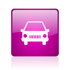 Aufkleber - car violet square web glossy icon