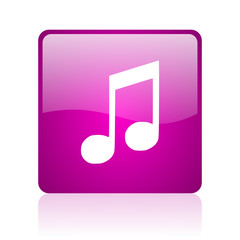 Aufkleber - music violet square web glossy icon