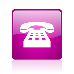 Poster - phone violet square web glossy icon