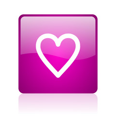 Poster - heart violet square web glossy icon