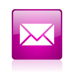 Poster - mail violet square web glossy icon