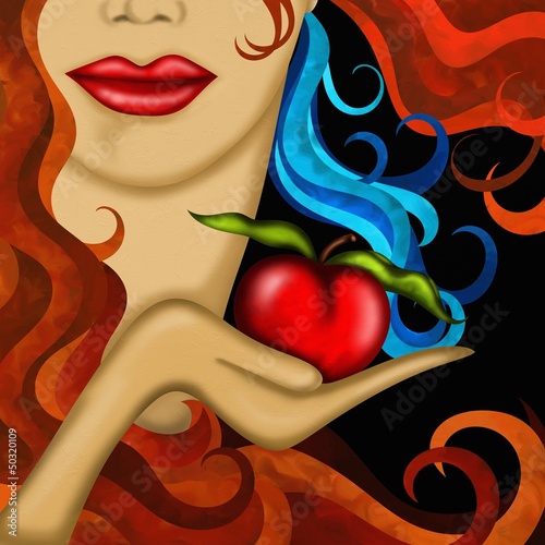 Naklejka dekoracyjna mela rossa in mano
