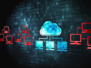 Wall Mural - Cloud computing concept: Cloud Technology on digital background