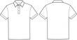 Vector illustration of polo t-shirt. Front and back views