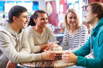 Canvas Print - Friends in cafe