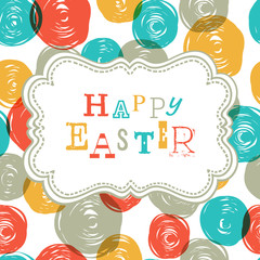 Poster - Colorful Happy Easter Card Design. Vector, EPS10