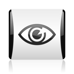 Poster - eye black and white square web glossy icon