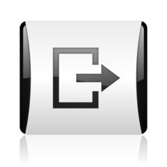 Poster - exit black and white square web glossy icon