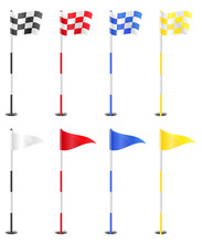 Golf Flags Vector Illustration